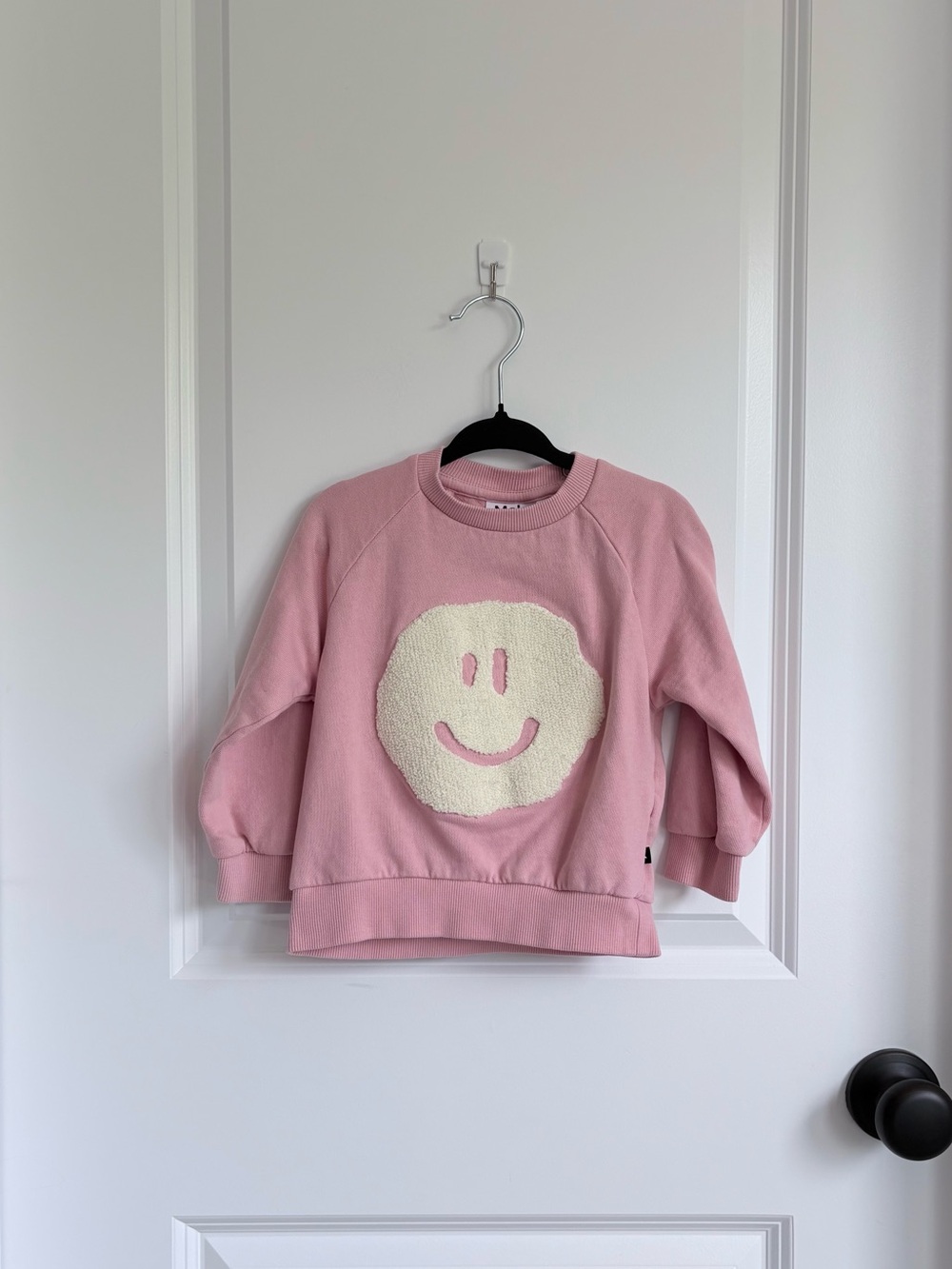 😊Molo Disc Sweatshirt Pink Smiley in Rose Quartz